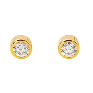 Boucles d'oreilles Puces Or jaune Diamant
