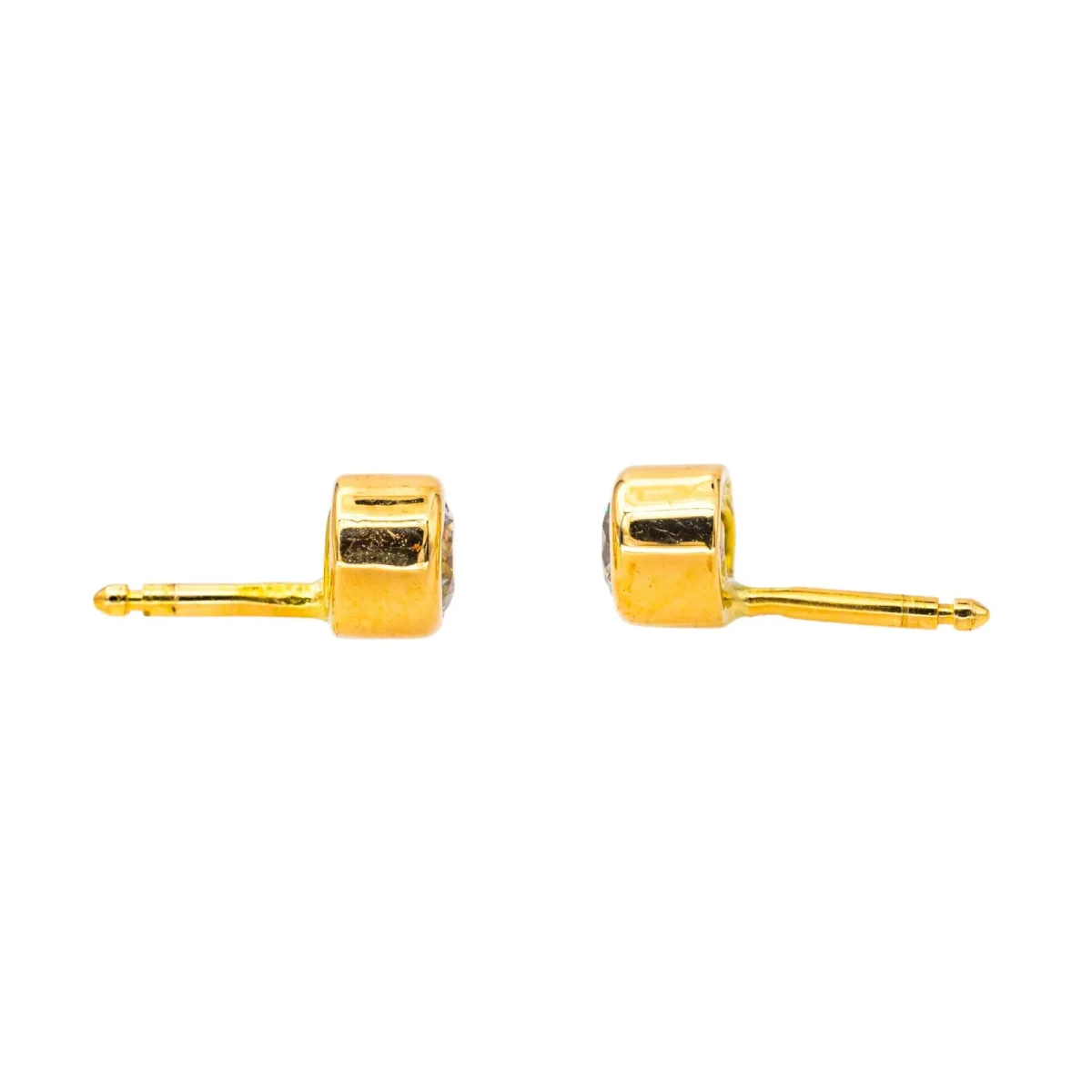 Boucles d'oreilles Puces Or jaune Diamant – Image 8