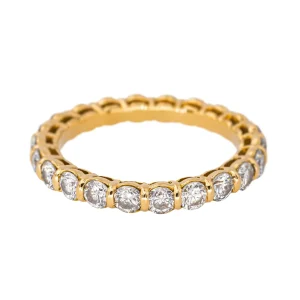 Bague Alliance américaine Or jaune Diamant