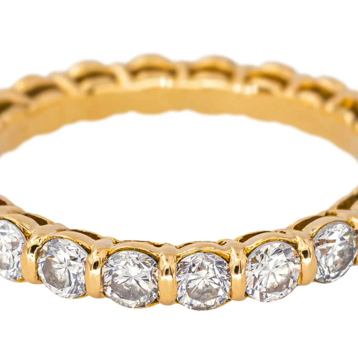 Bague Alliance américaine Or jaune Diamant – Image 4