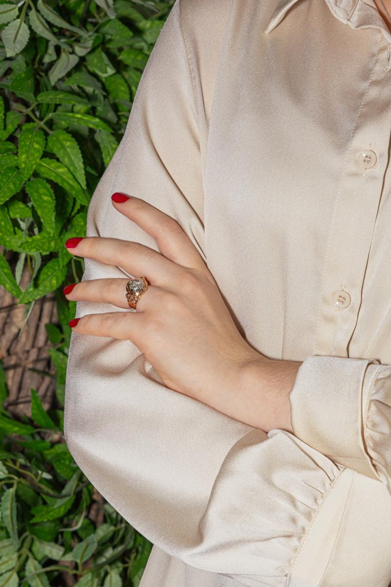 Bague Dôme Or rose, Or blanc Diamant – Image 3