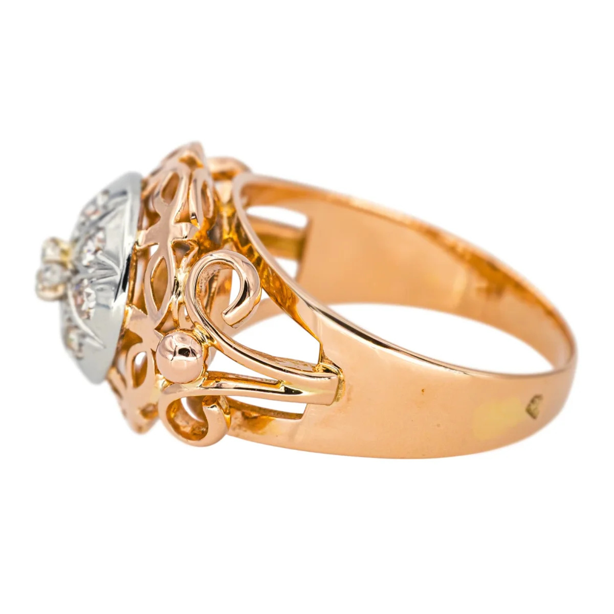 Bague Dôme Or rose, Or blanc Diamant – Image 5