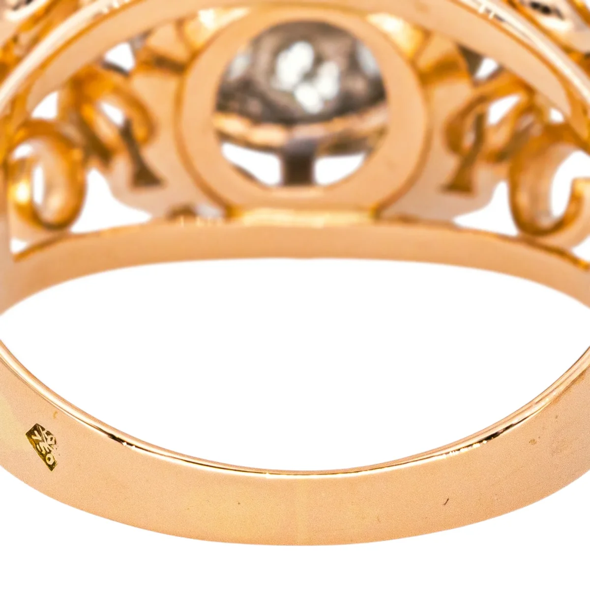 Bague Dôme Or rose, Or blanc Diamant – Image 8