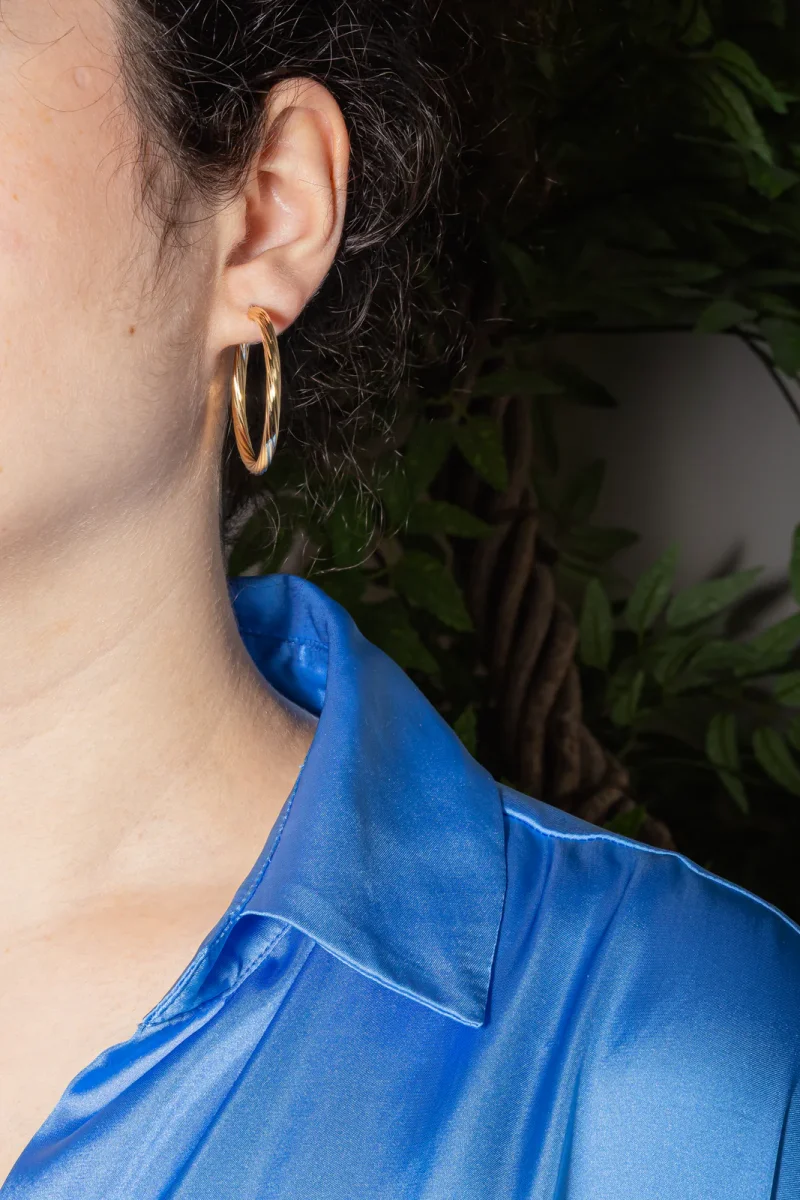 Boucles d'oreilles Créoles Or jaune – Image 3