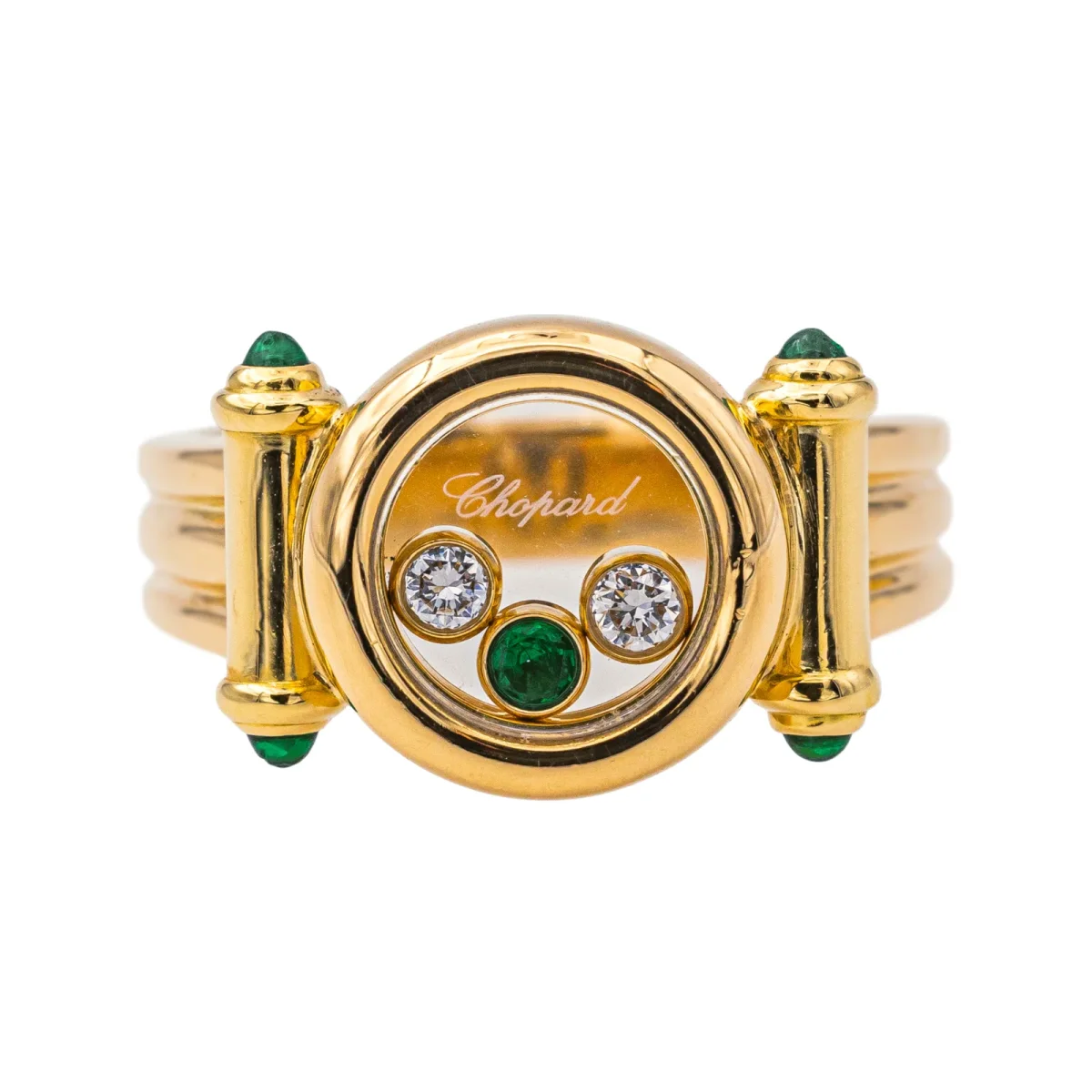 Chopard Bague Happy diamonds Or jaune Diamant, Emeraude – Image 2