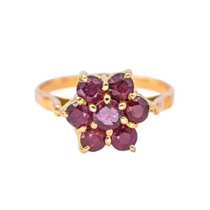 Bague Marguerite Or rose Rubis