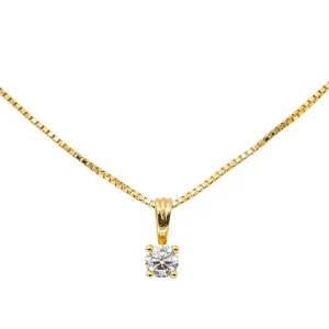 Collier Solitaire Or jaune Diamant