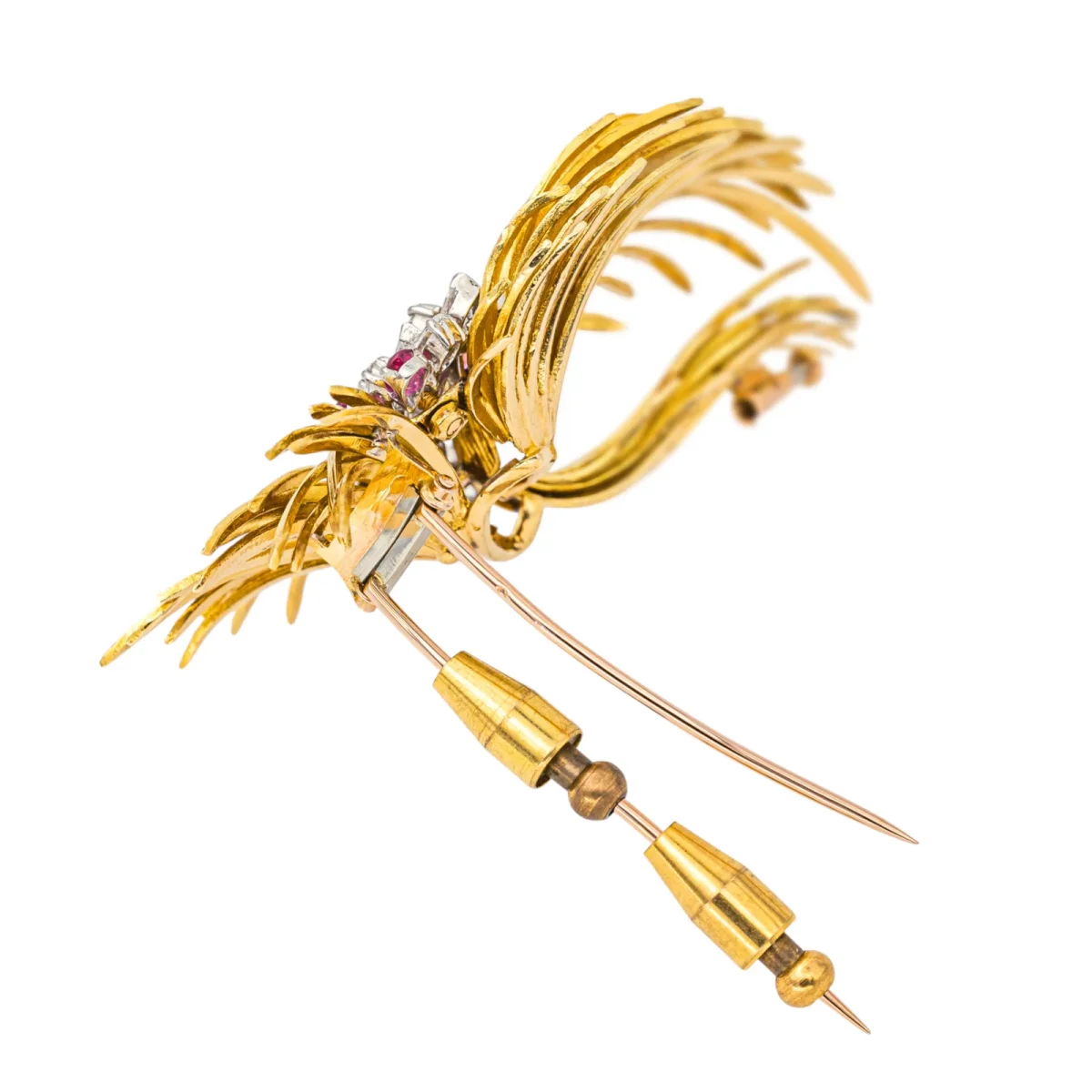 Broche Or jaune, Or rose, Or blanc Rubis, Diamant – Image 5