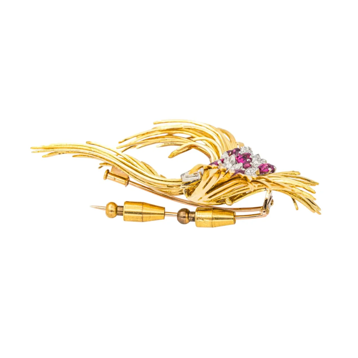 Broche Or jaune, Or rose, Or blanc Rubis, Diamant – Image 7
