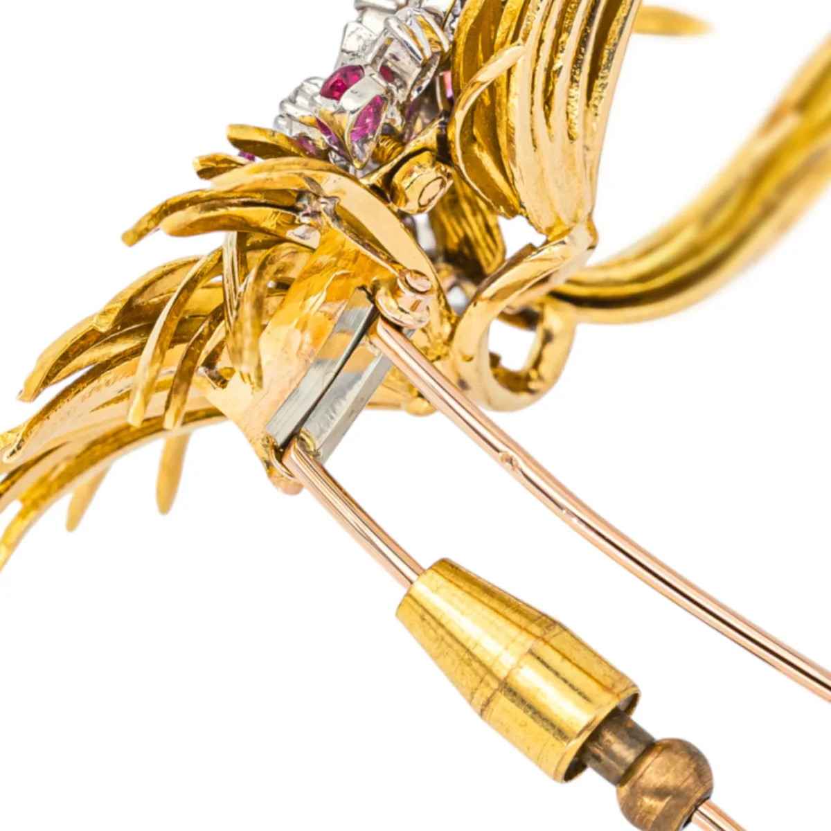 Broche Or jaune, Or rose, Or blanc Rubis, Diamant – Image 8