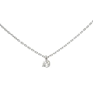 Collier Solitaire Or blanc Diamant