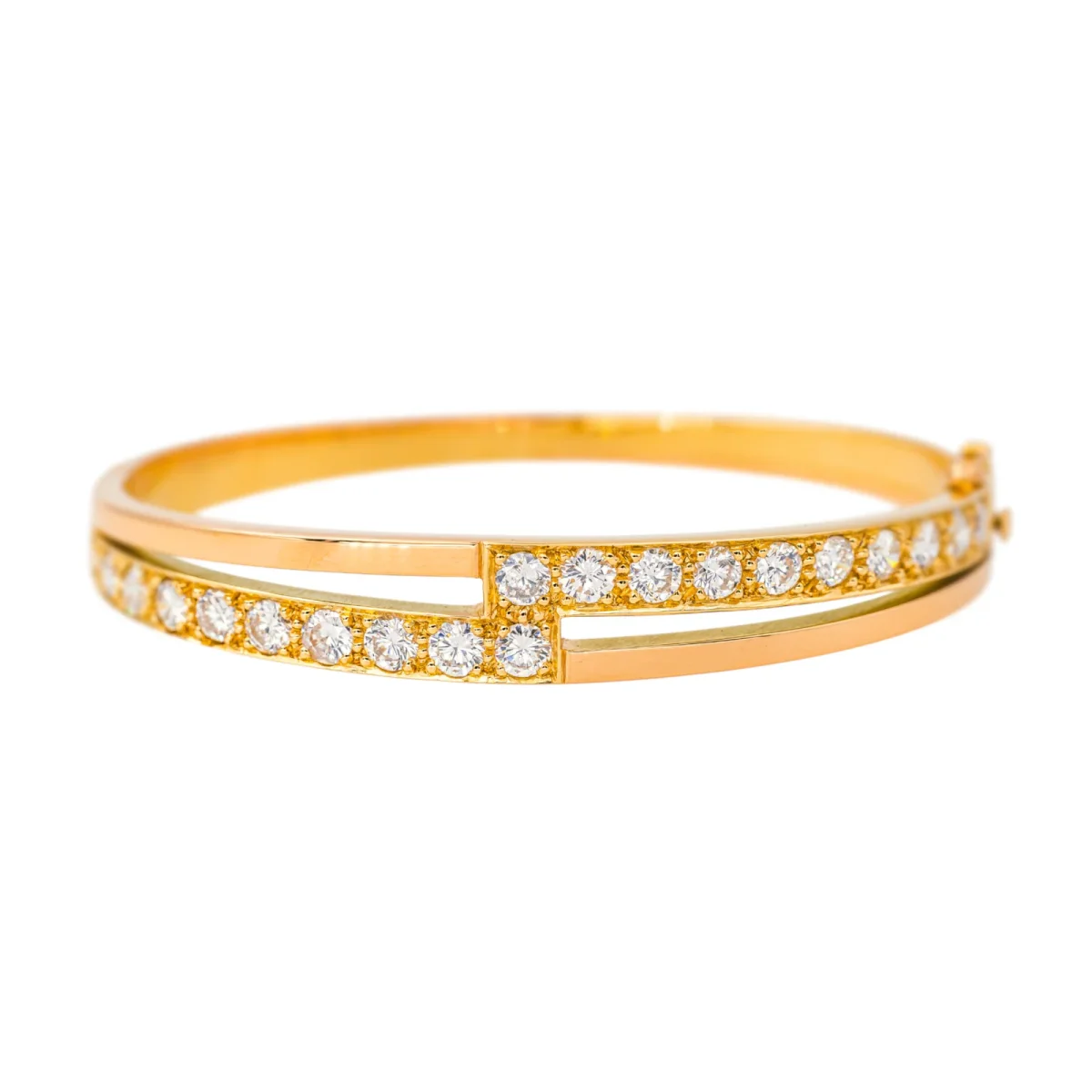 Bracelet Jonc Or jaune Diamant – Image 2