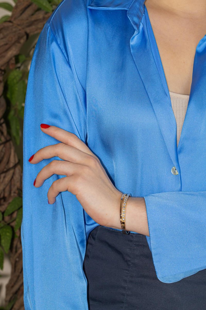 Bracelet Jonc Or jaune Diamant – Image 3