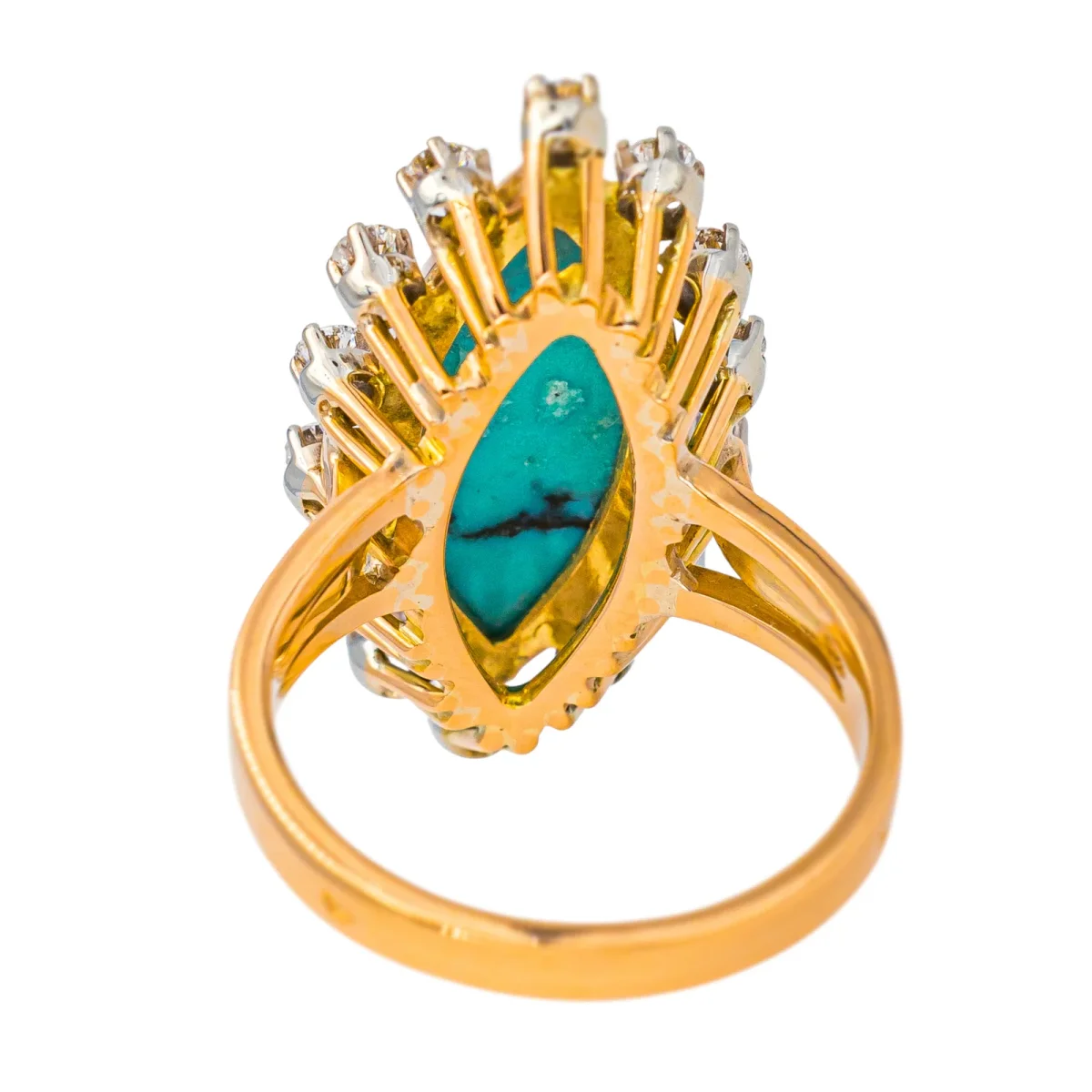 Bague Marquise Or rose Turquoise, Diamant – Image 6