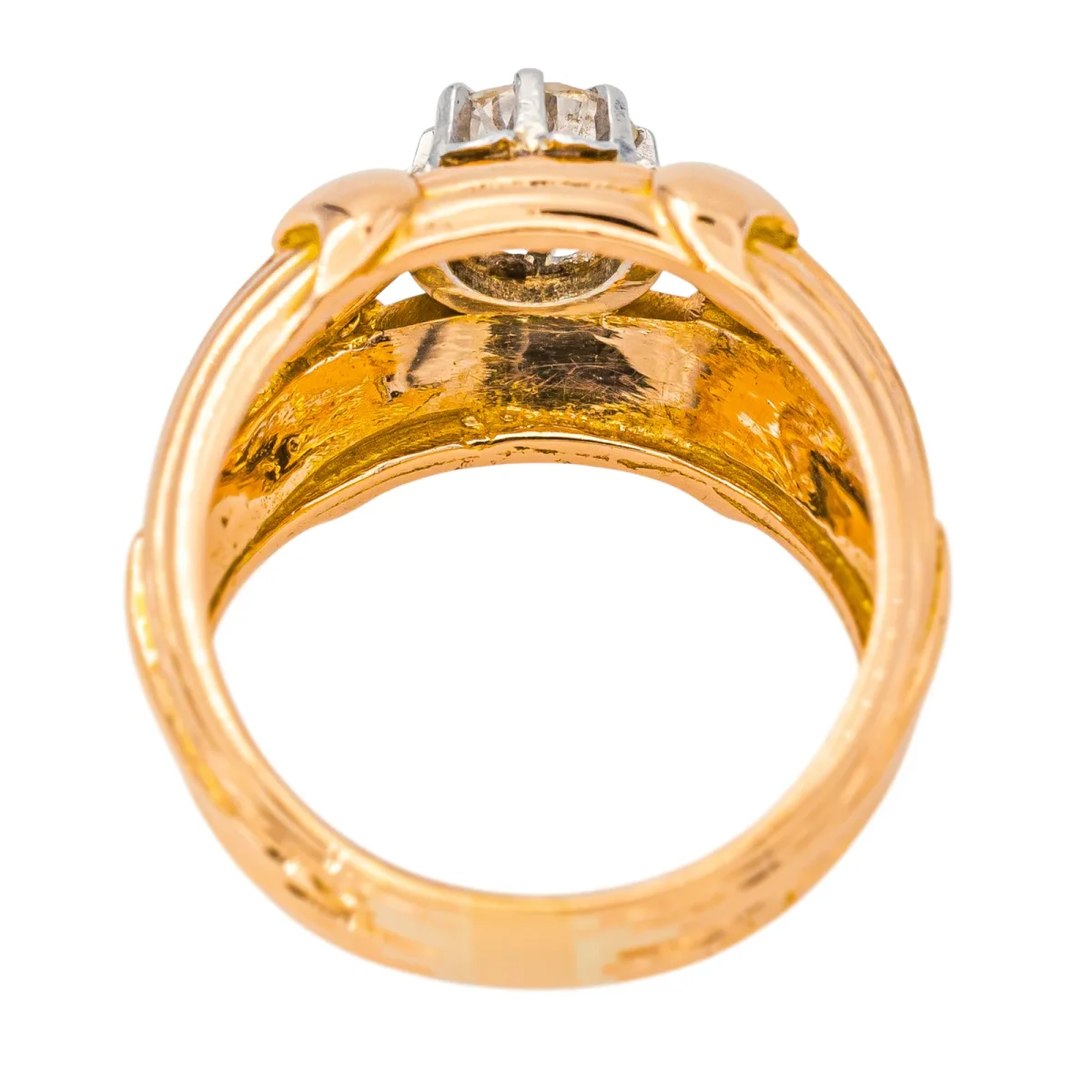 Bague Cocktail Or rose, Platine Diamant – Image 6