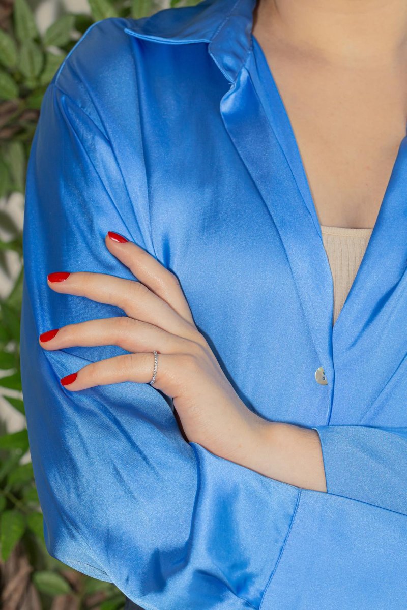 Bague Alliance américaine Or blanc Diamant – Image 3