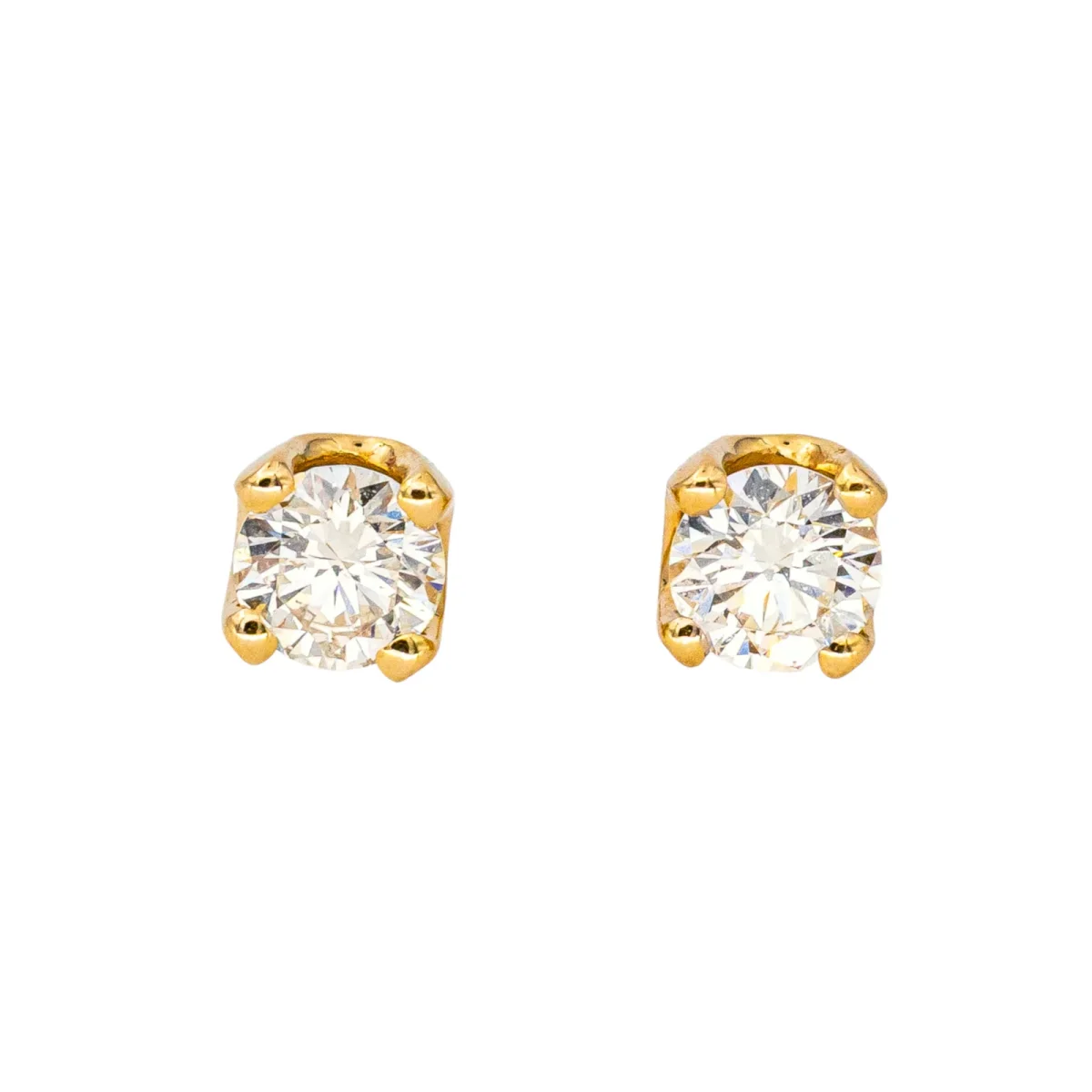 Boucles d'oreilles Puces Or jaune Diamant – Image 3