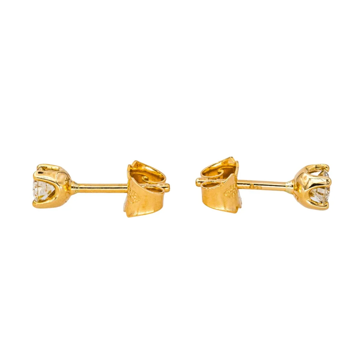 Boucles d'oreilles Puces Or jaune Diamant – Image 5