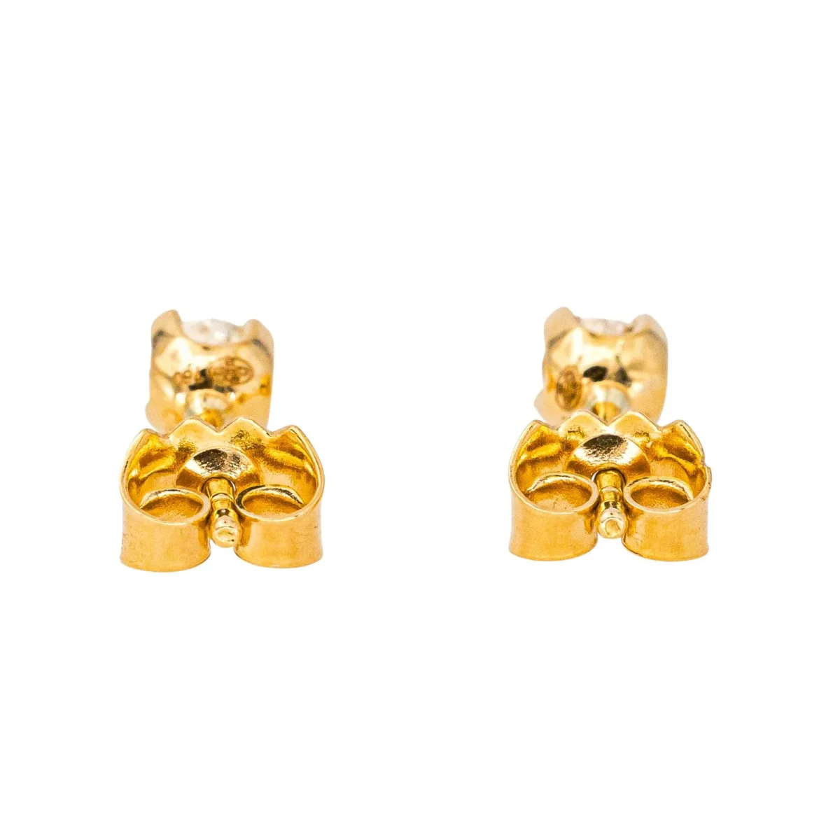 Boucles d'oreilles Puces Or jaune Diamant – Image 6