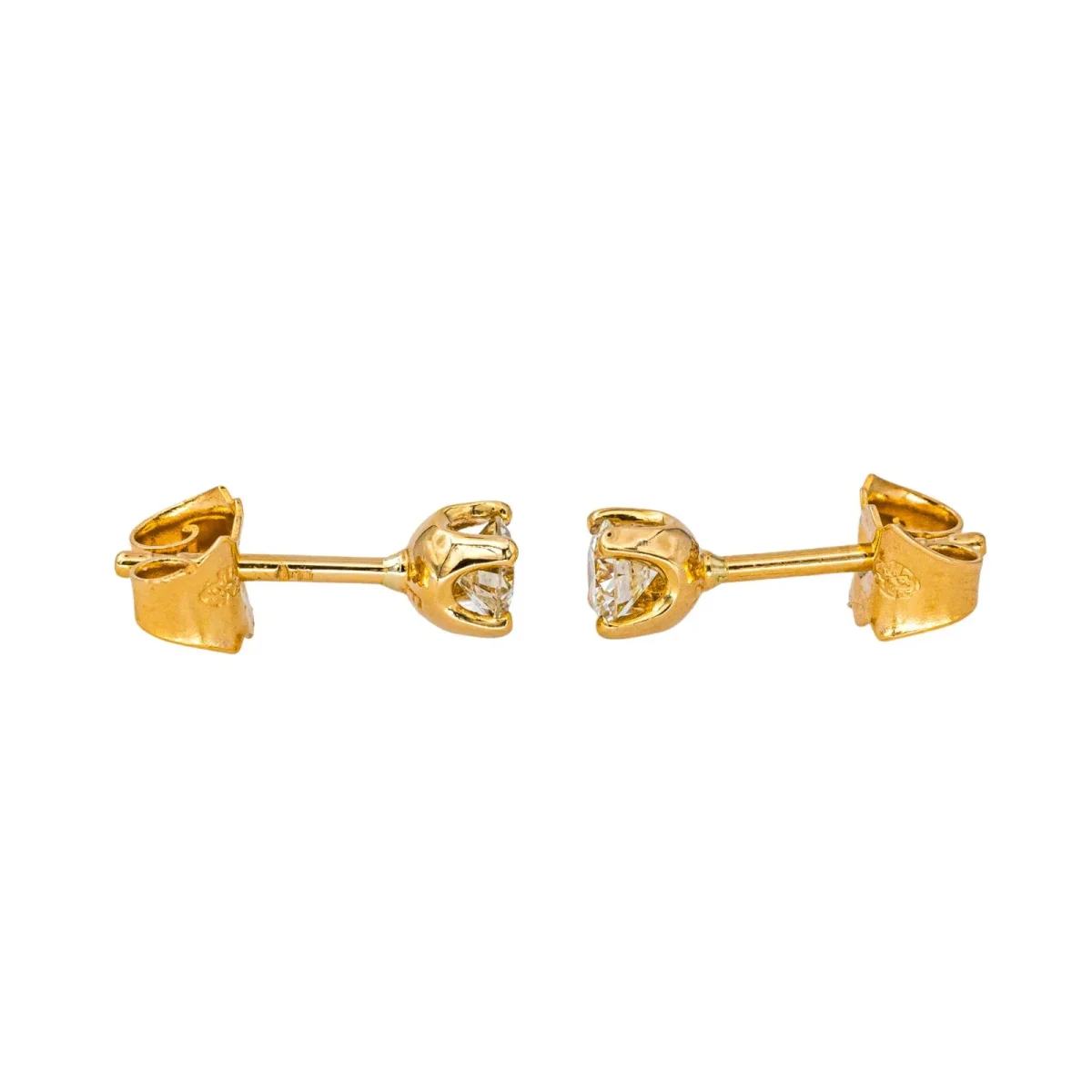 Boucles d'oreilles Puces Or jaune Diamant – Image 7