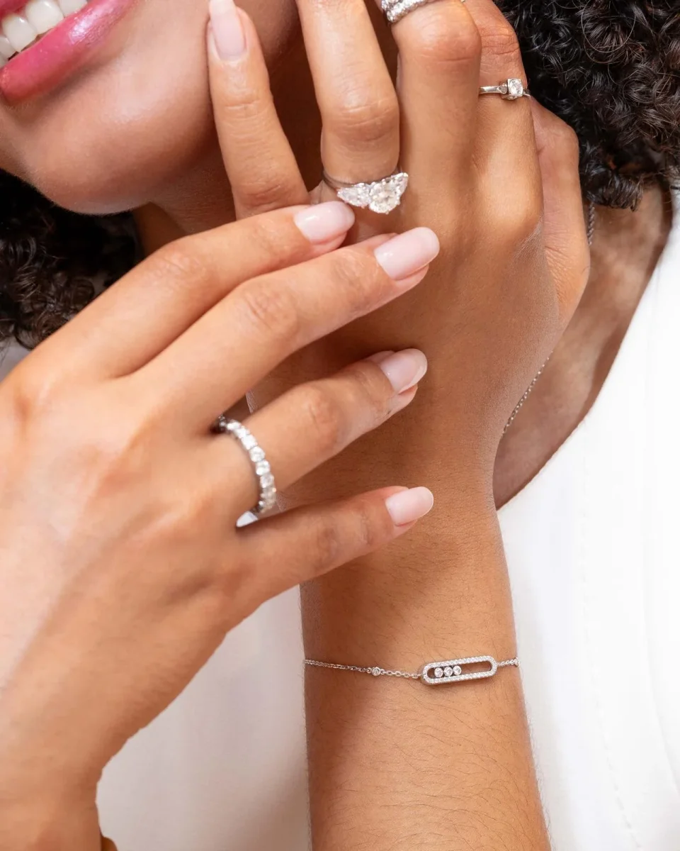 Messika Bracelet Baby move Or blanc Diamant – Image 2