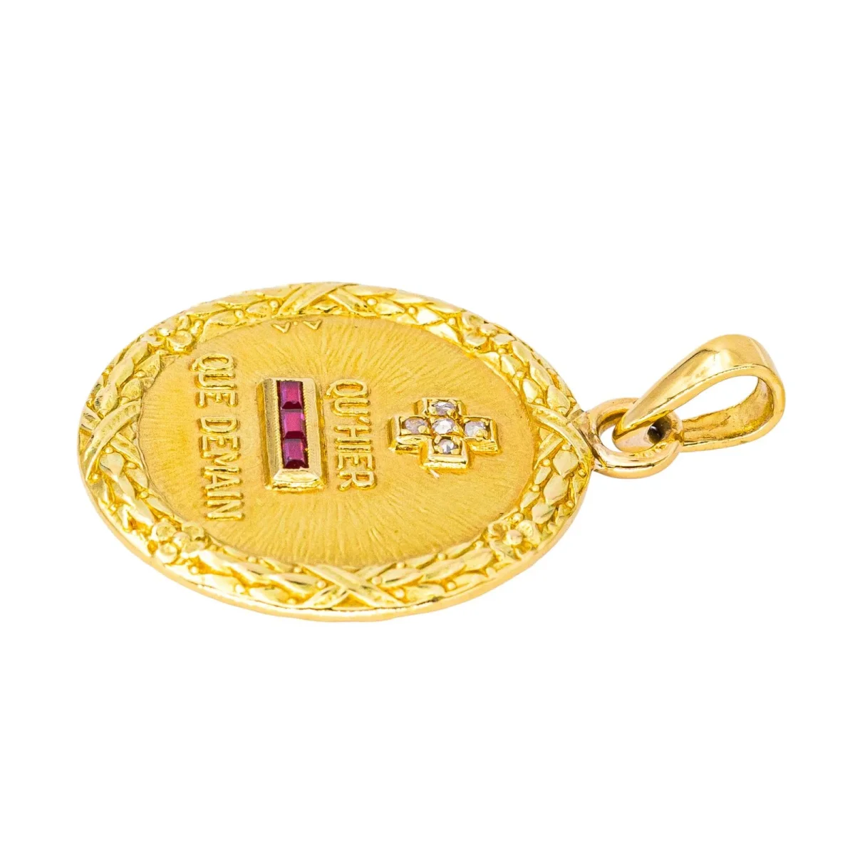 Augis Pendentif Médaille Or jaune Diamant, Rubis – Image 3