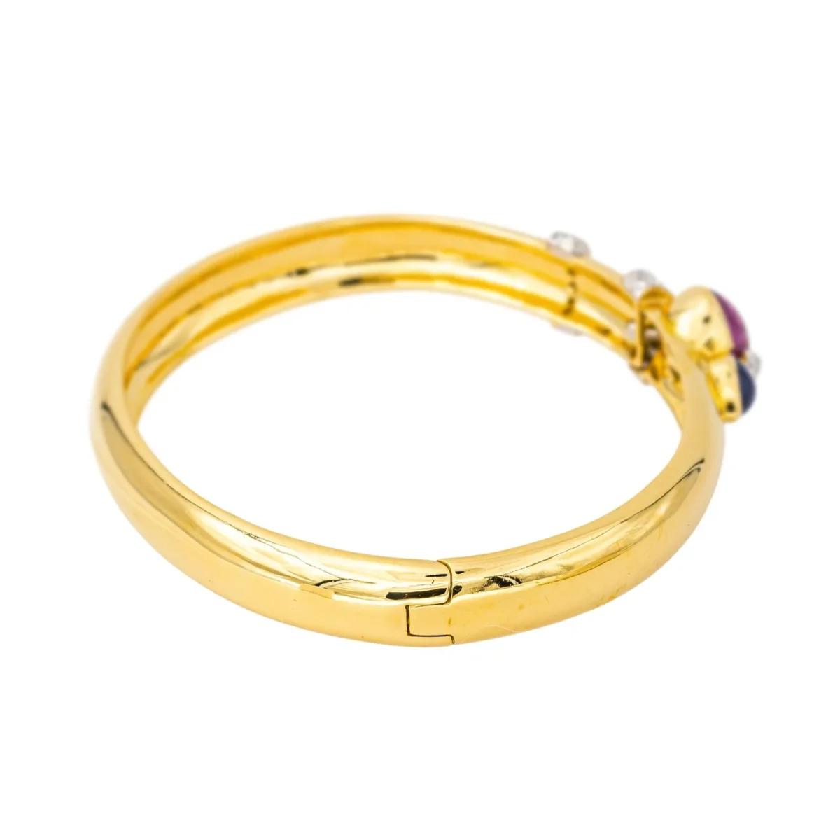 Bracelet Jonc Or jaune Rubis, Saphir, Diamant – Image 5