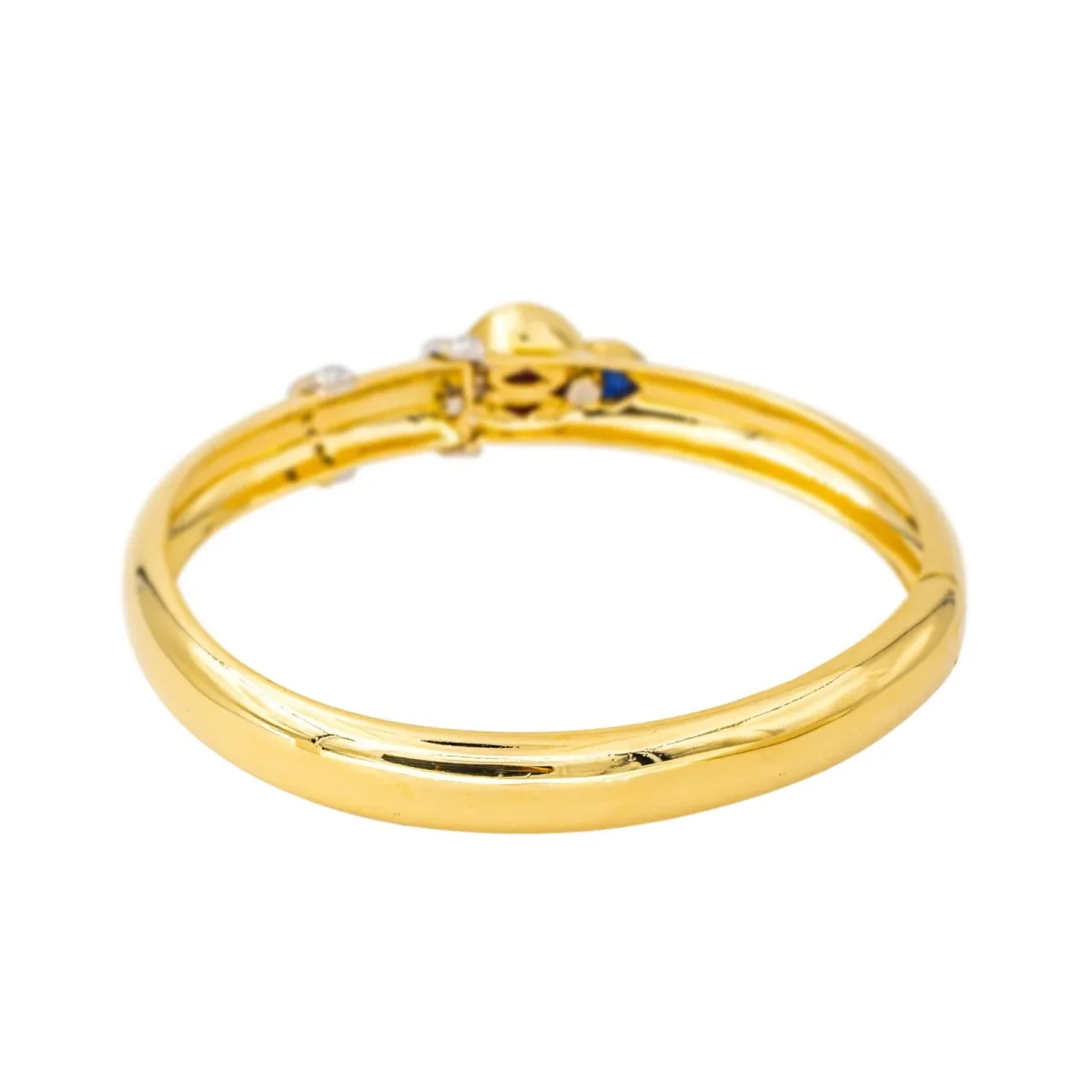 Bracelet Jonc Or jaune Rubis, Saphir, Diamant – Image 7