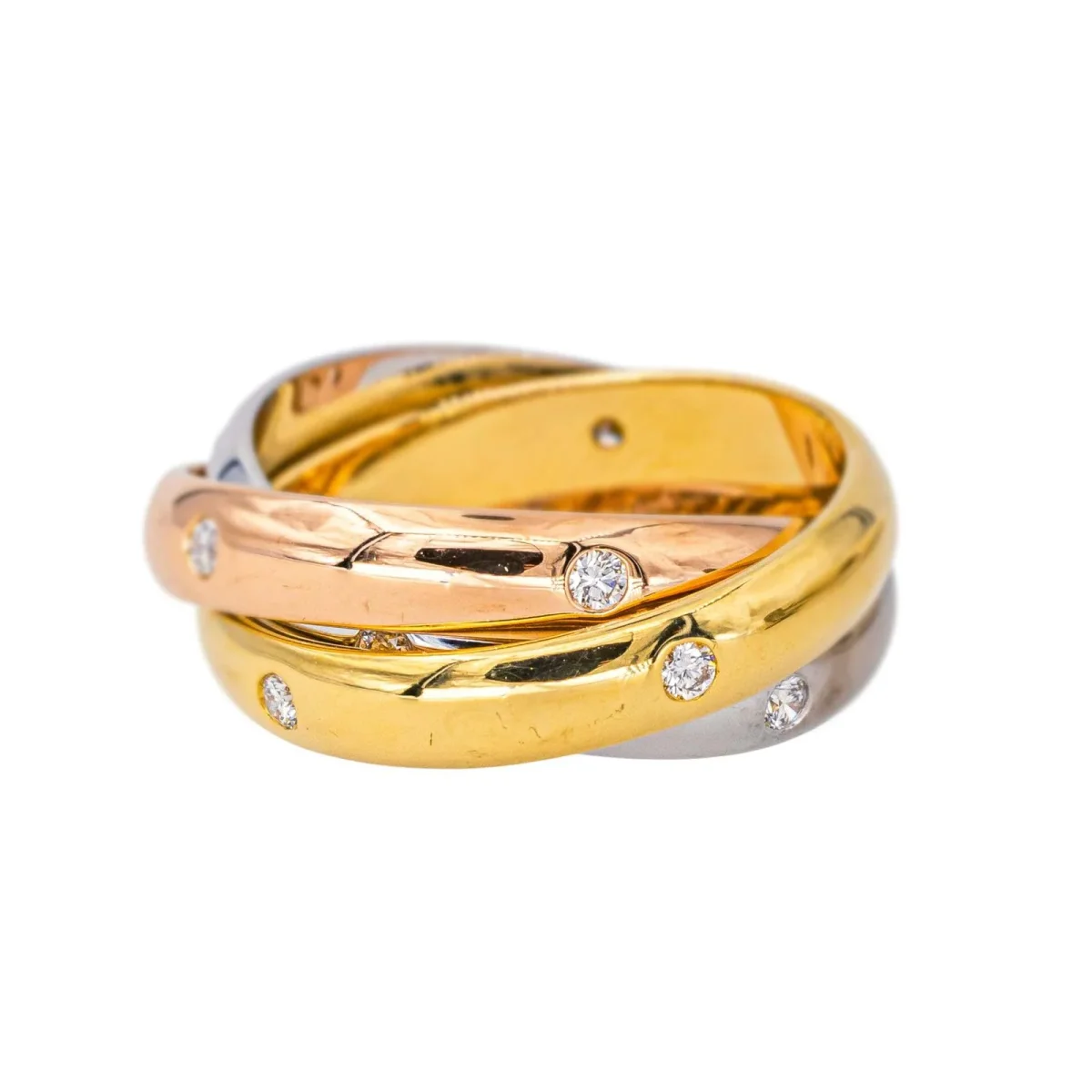 Cartier Bague Trinity Or rose, Or jaune, Or blanc Diamant – Image 6