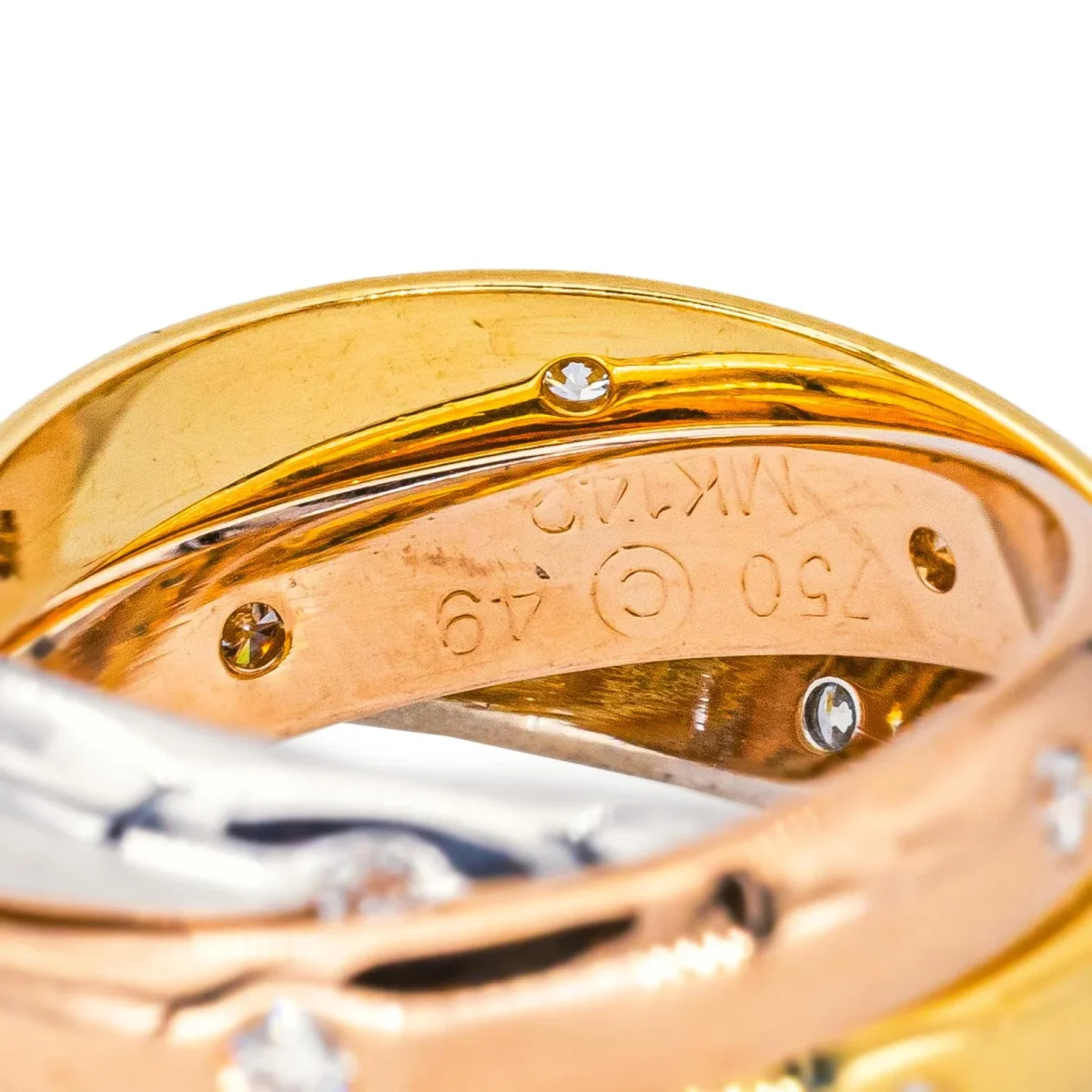 Cartier Bague Trinity Or rose, Or jaune, Or blanc Diamant – Image 8