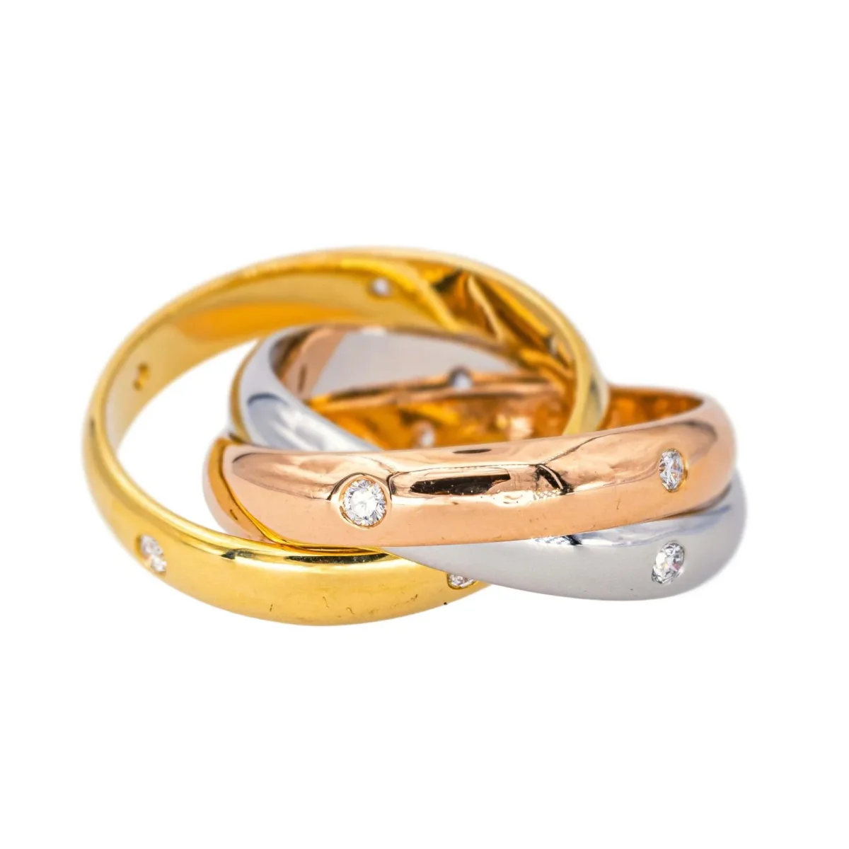 Cartier Bague Trinity Or rose, Or jaune, Or blanc Diamant – Image 9