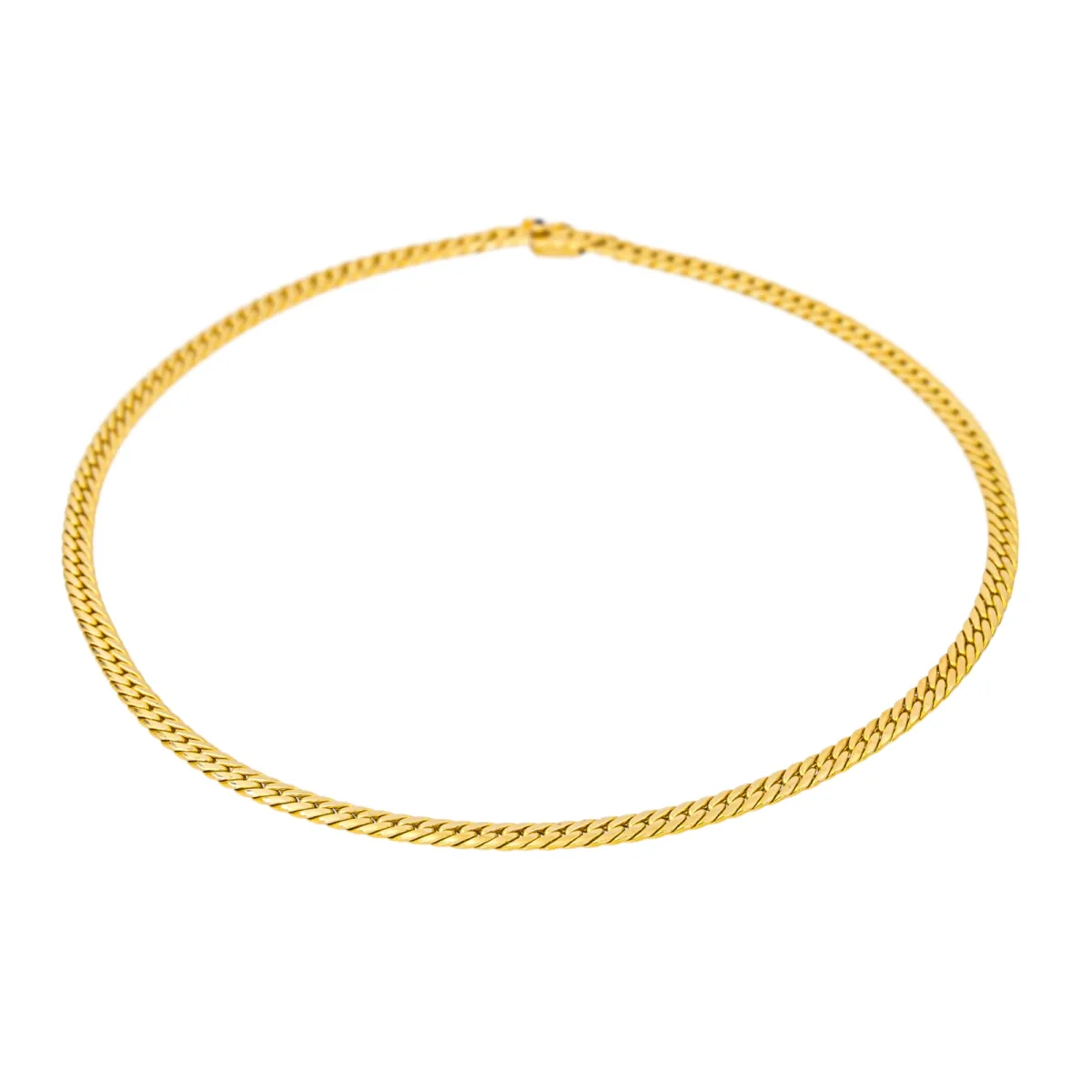 Caplain paris Collier Maille Anglaise Or jaune Saphir – Image 4