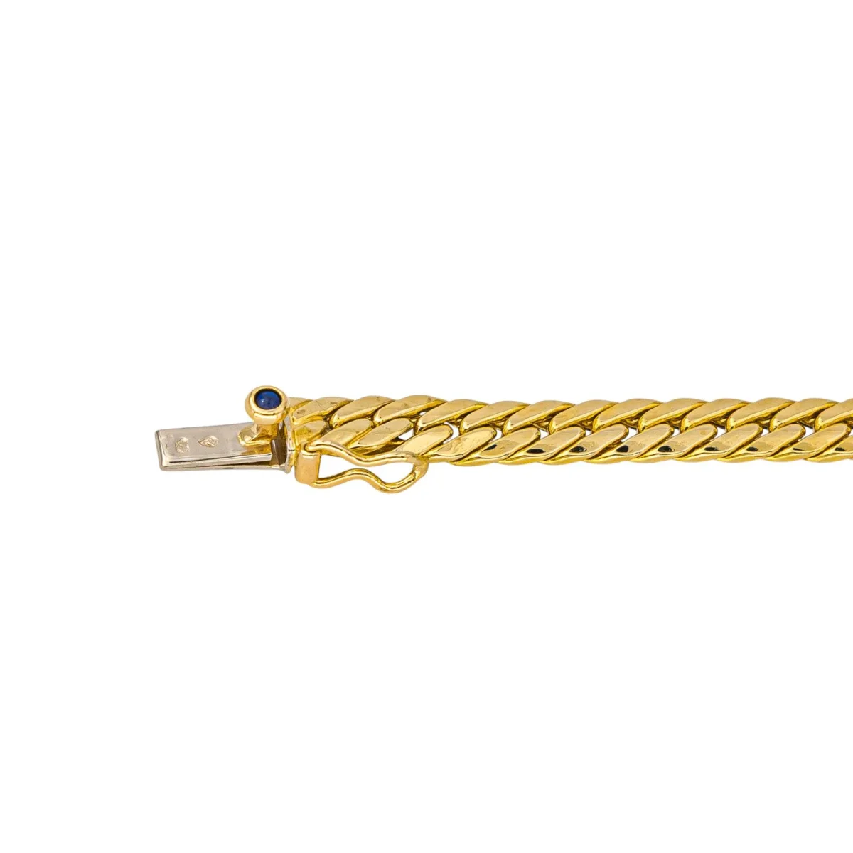 Caplain paris Collier Maille Anglaise Or jaune Saphir – Image 8