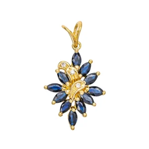 Pendentif Or jaune Saphir, Diamant