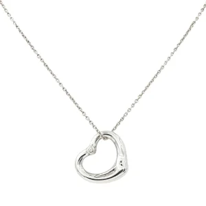 Tiffany & co Collier Open heart Argent Diamant