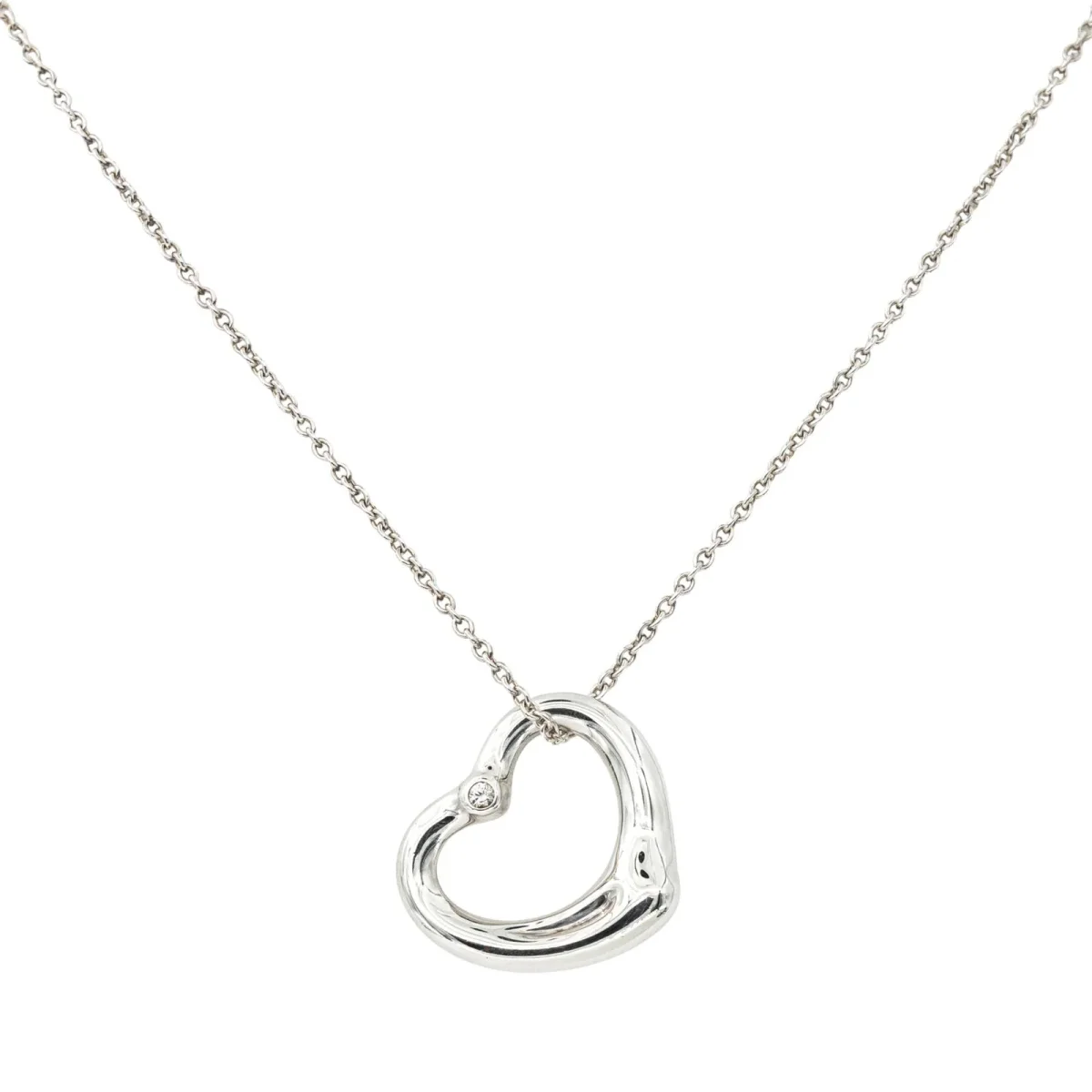 Tiffany & co Collier Open heart Argent Diamant – Image 2
