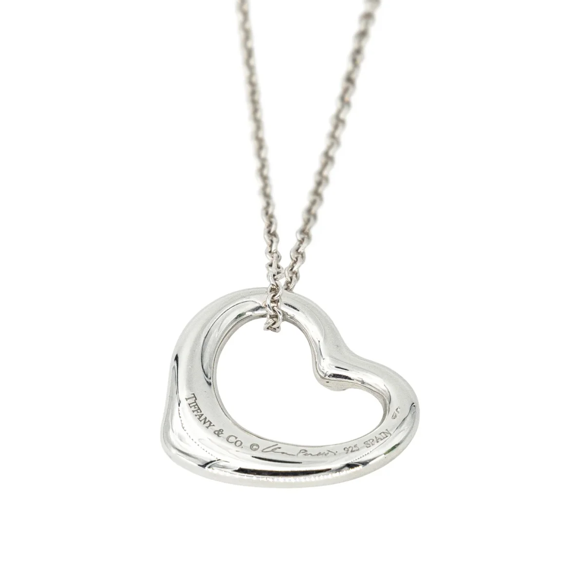 Tiffany & co Collier Open heart Argent Diamant – Image 6