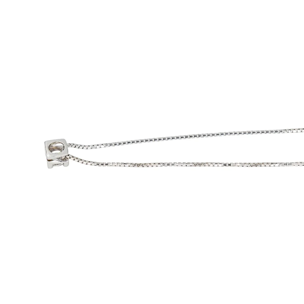 Collier Solitaire Or blanc Diamant – Image 6