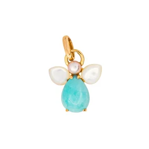Isabelle langlois Pendentif  Or rose Amazonite, Nacre, Perle rose
