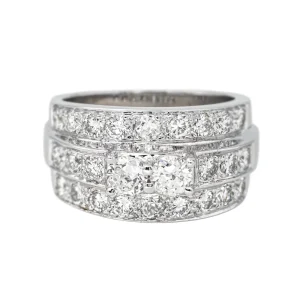 Bague Bandeau Or blanc Diamant