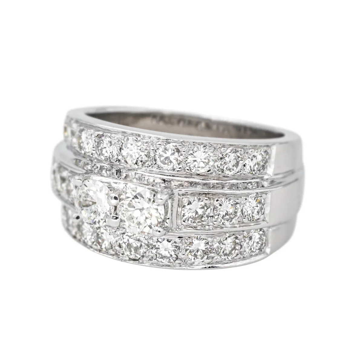 Bague Bandeau Or blanc Diamant – Image 4