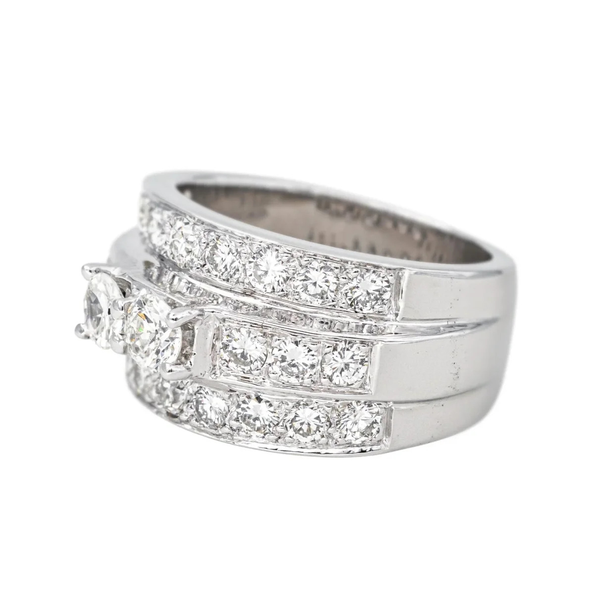Bague Bandeau Or blanc Diamant – Image 5