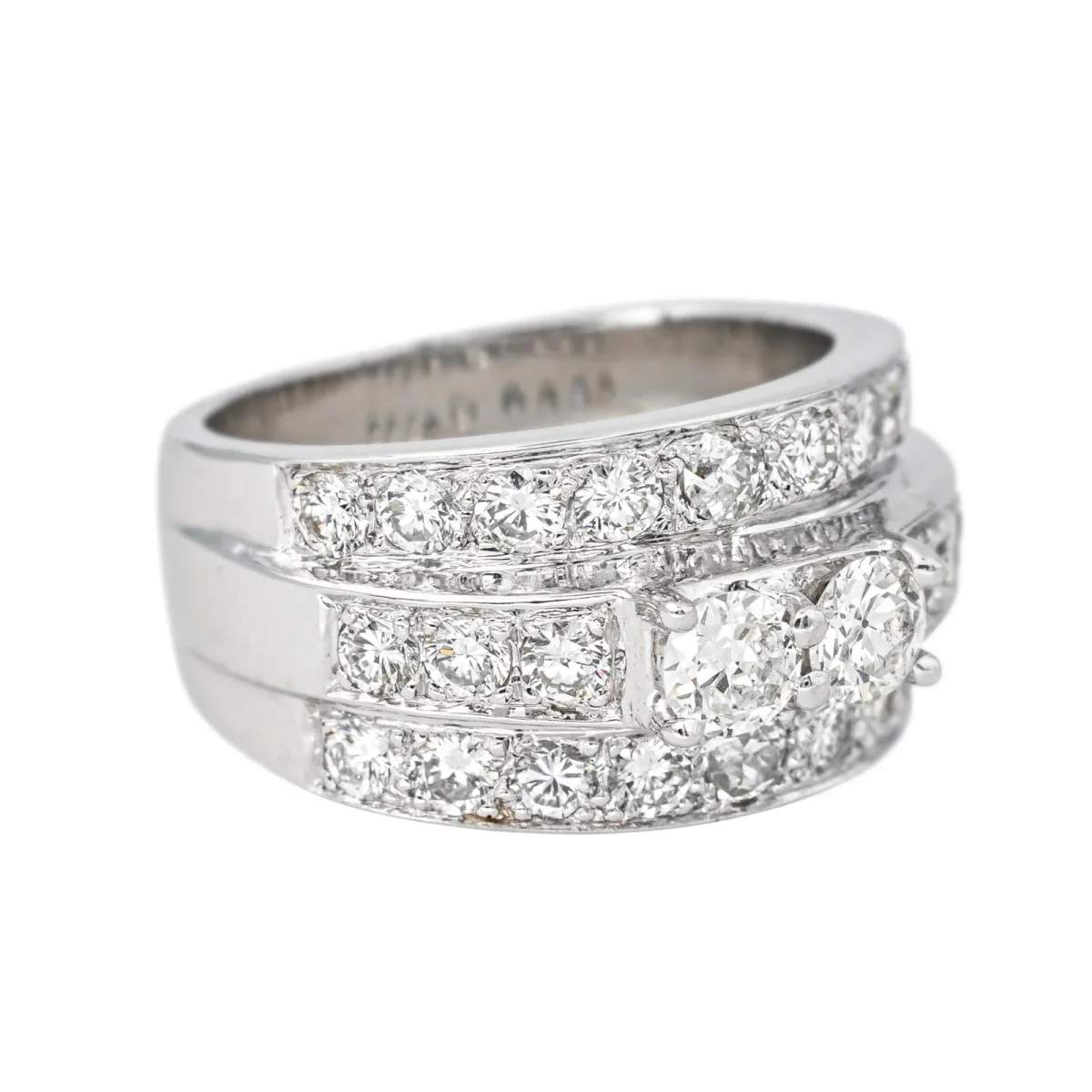 Bague Bandeau Or blanc Diamant – Image 7