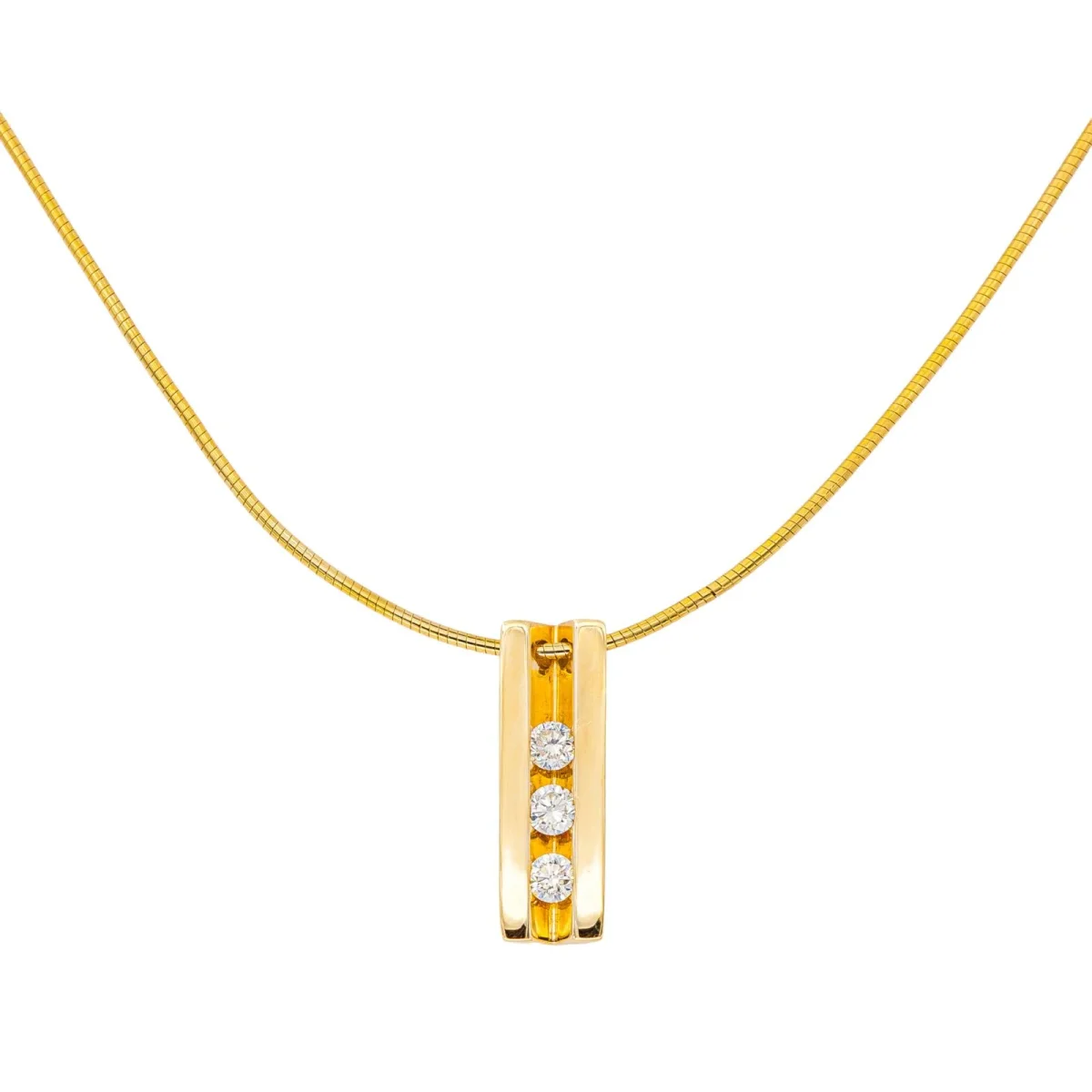Collier Trilogie Or jaune Diamant