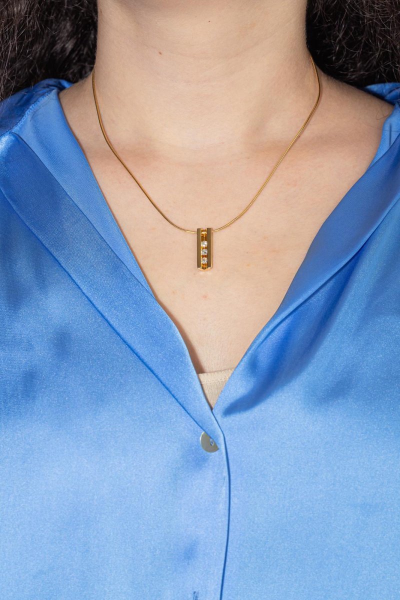 Collier Trilogie Or jaune Diamant – Image 3