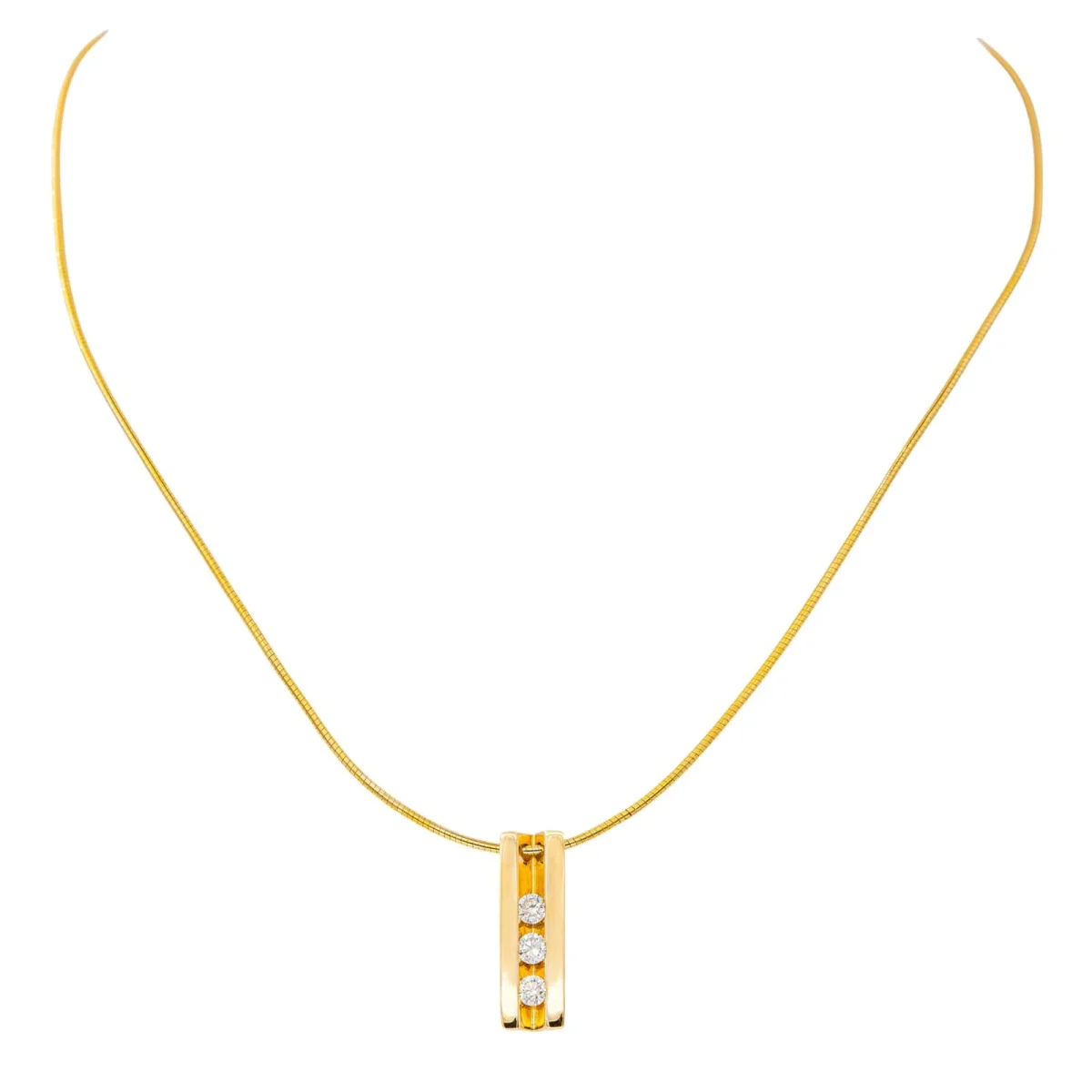 Collier Trilogie Or jaune Diamant – Image 5