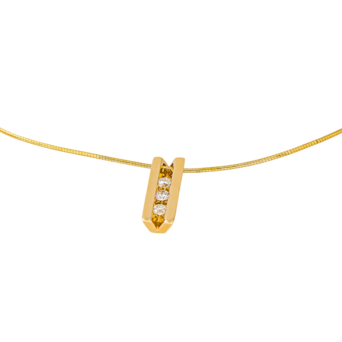 Collier Trilogie Or jaune Diamant – Image 7