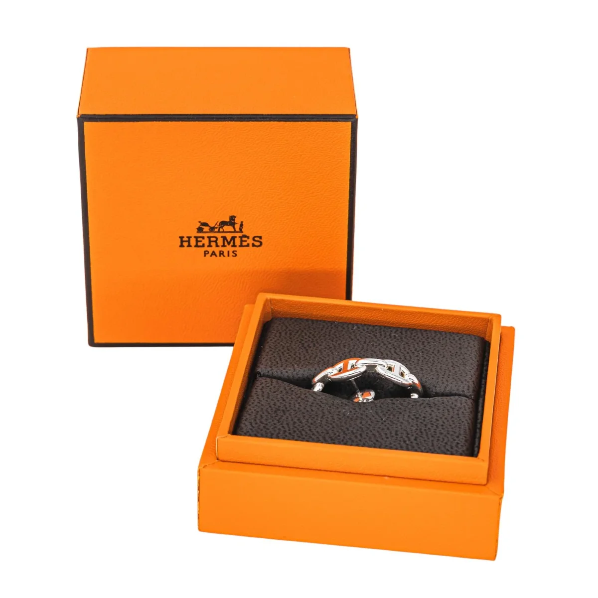 Hermès Boucles d'oreilles Mono-boucle Chaîne d'ancre Argent – Image 4