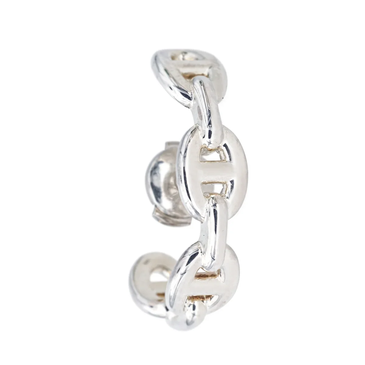 Hermès Boucles d'oreilles Mono-boucle Chaîne d'ancre Argent – Image 5