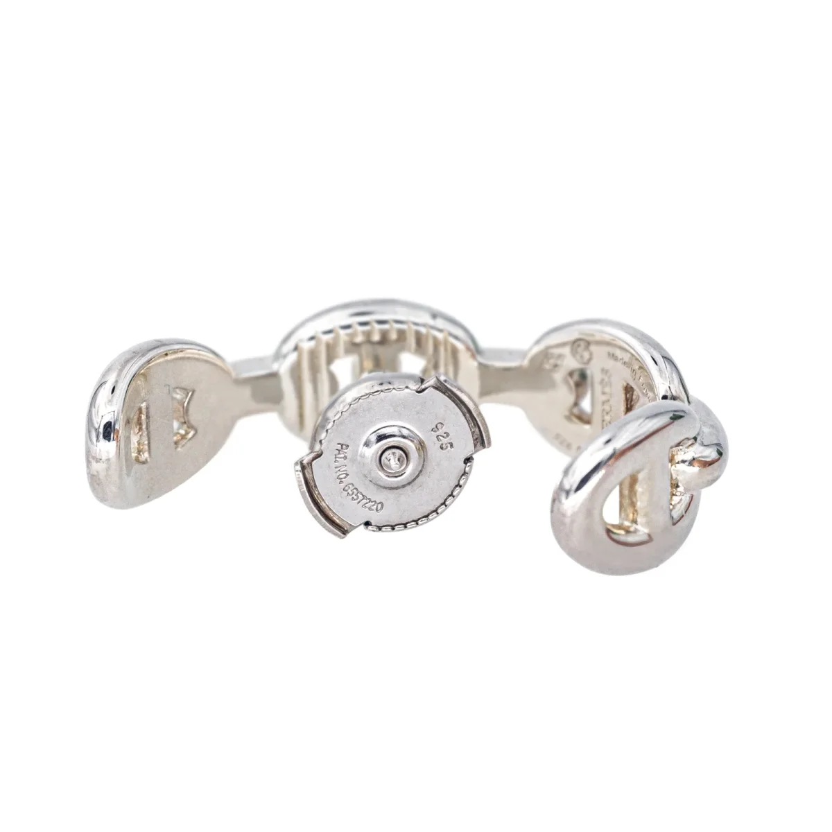 Hermès Boucles d'oreilles Mono-boucle Chaîne d'ancre Argent – Image 7